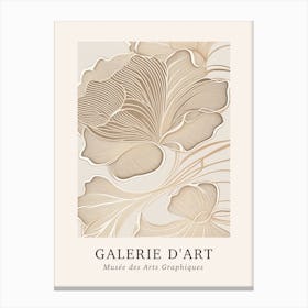Galerie D'Art Abstract Abstract Beige Floral 2 Canvas Print