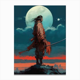 Lonely Samurai Warrior Painting Canvas Print