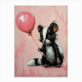 Cute Skunk 4 With Balloon Canvas Print