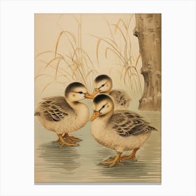 Cute Duckling Illustration 3 Canvas Print