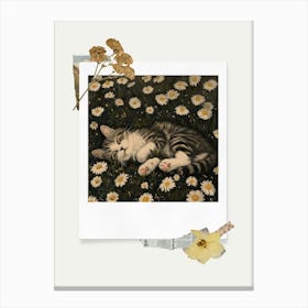 Scrapbook Sleeping Kitten Fairycore Painting 2 Canvas Print