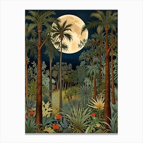 William Morris Jungle At Night Canvas Print