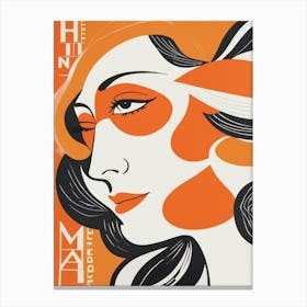 matisse woman portriat in orange watercolour 4 Canvas Print