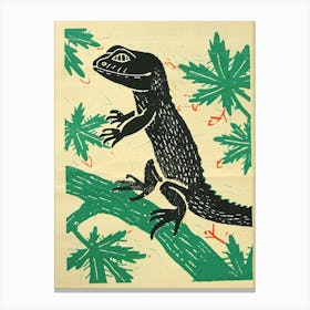 Lizard In The Leaves Bold Block 1 Canvas Print