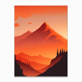Misty Mountains Vertical Composition In Orange Tone 53 Canvas Print