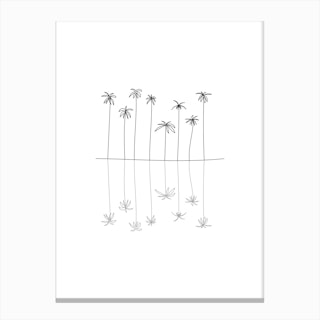 Palm Reflection Canvas Line Art Print