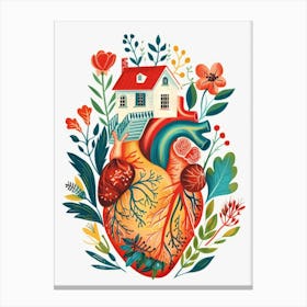 Heart With House Canvas Print