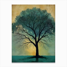 Tree At Sunset Canvas Print