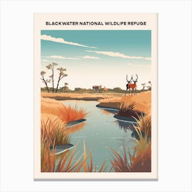 Blackwater National Wildlife Refuge Midcentury Travel Poster Canvas Print
