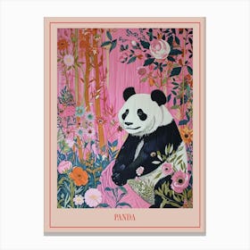 Floral Animal Painting Panda 3 Poster Canvas Print