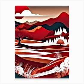 Red Landscape 3 Canvas Print