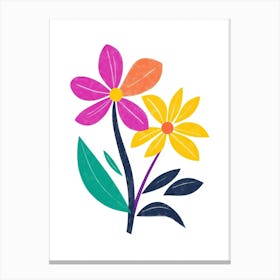 Flowers On A White Background 9 Canvas Print