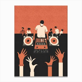 Dj playing 1 Canvas Print