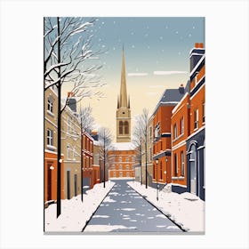 Retro Winter Illustration Bath United Kingdom 1 Canvas Print