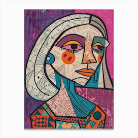 Woman With Colorful Hair 4 Canvas Print