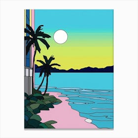 Minimal Design Style Of Miami Beach, Usa 8 Canvas Print