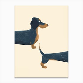 Cute Black Sausage Dog Dachshund Print Canvas Print
