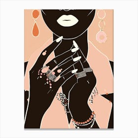 Black Woman With Jewelry Canvas Print