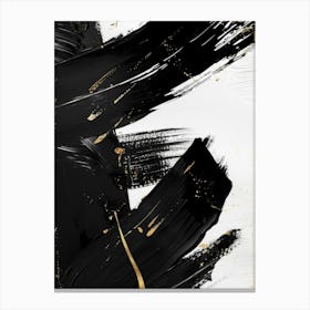 Black And Gold Abstract Painting 17 Canvas Print