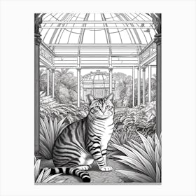 Royal Botanic Gardens Melbourne Australia, Cats Line Art 4 Canvas Print