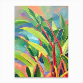 Rubber Plant 2 Impressionist Painting Canvas Print