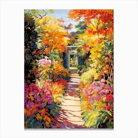 Claude Monets Garden, France In Autumn Fall Illustration 0 Canvas Print