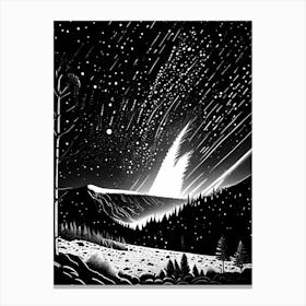 Meteor Shower Noir Comic Space Canvas Print
