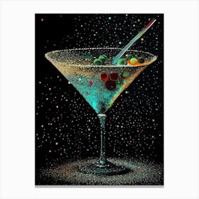 Dirty MCocktail Poster artini Pointillism Cocktail Poster Canvas Print
