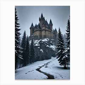 Castle In The Snow The Castle of Eternal Shadows Canvas Print