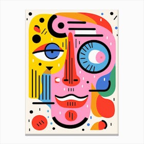 Geometric Pop Art Face 4 Canvas Print