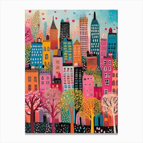Kitsch Colourful New York Painting 3 Canvas Print