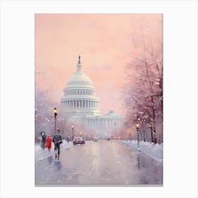 Dreamy Winter Painting Washington Dc Usa 2 Canvas Print