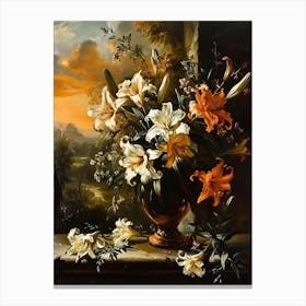 Baroque Floral Still Life Lily 3 Canvas Print
