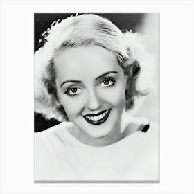 Close Up Portrait Of Bette Davis Canvas Print