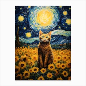 Starry Night Cat 1 Canvas Print