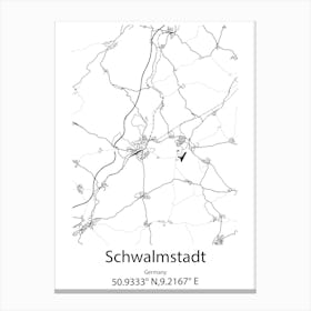 Schwalmstadt,Germany Minimalist Map Canvas Print