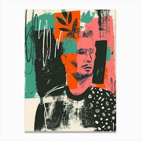 Abstract Portrait Of A Man 6 Canvas Print