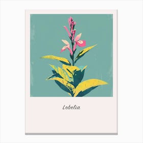 Lobelia 2 Square Flower Illustration Poster Canvas Print