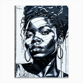 Graffiti Mural Of Beautiful Black Woman 248 Canvas Print