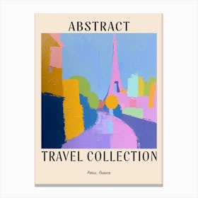 Abstract Travel Collection Poster Paris France 1 Canvas Print