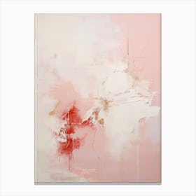 Pink And White, Abstract Raw Painting 1 Canvas Print