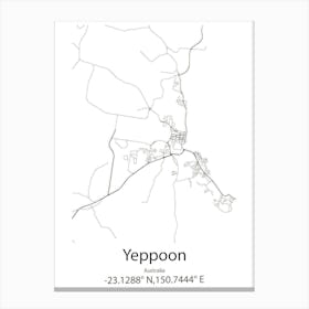 Yeppoon,Australia Minimalist Map Canvas Print