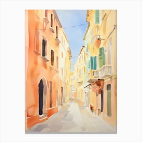 Ancona, Italy Watercolour Streets 1 Canvas Print