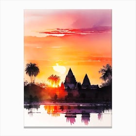 Angkor Watercolour Canvas Print