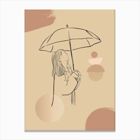 Woman Holding Umbrella Canvas Print