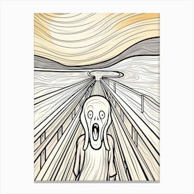 Line Art Inspired By The Scream 7 Canvas Print