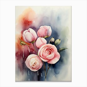 Watercolor Roses 10 Canvas Print