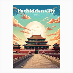 Forbidden City China Gugong Travel Art Illustration Canvas Print