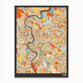 Rome Italy Map Canvas Print