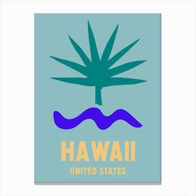 Hawaii, United States, Graphic Style Poster 2 Canvas Print
